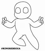 Chibi Base Body Peace Sign Template Coloring sketch template