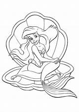 Ariel Coloring Pages Mermaid Sea Under Little Momjunction Disney Princess sketch template
