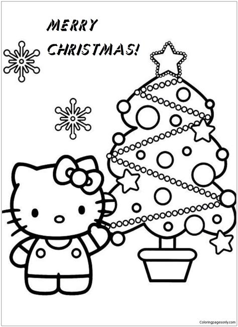 kitty christmas coloring pages cartoons coloring pages