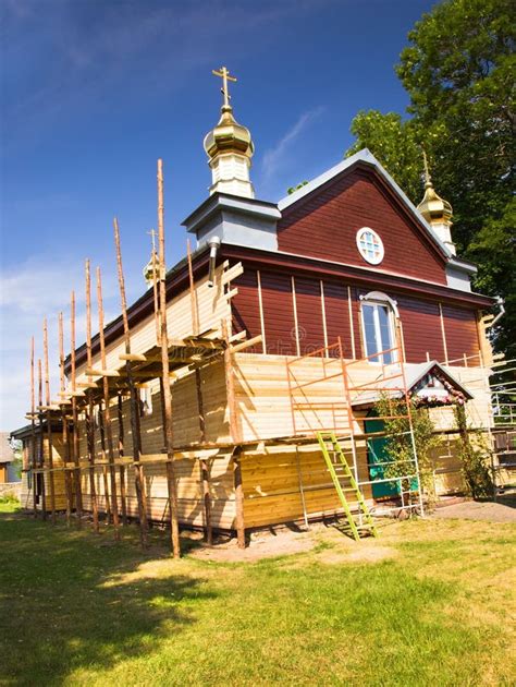 church restoration stock photo image  construction