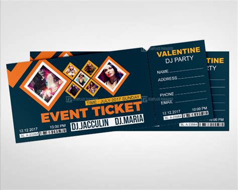 event ticket design template paradise graphic templates store