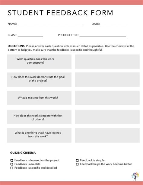 students  teachers feedback forms educationcloset feedback