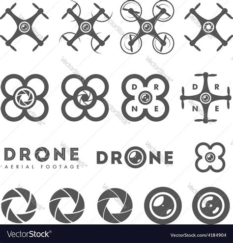 vector image  set  aerial drone footage emblems  icons vector image includes spy icon