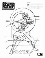 Anakin Skywalker Clonewars Colorier sketch template