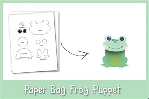 easy fun paper bag frog puppet  template frosting  glue