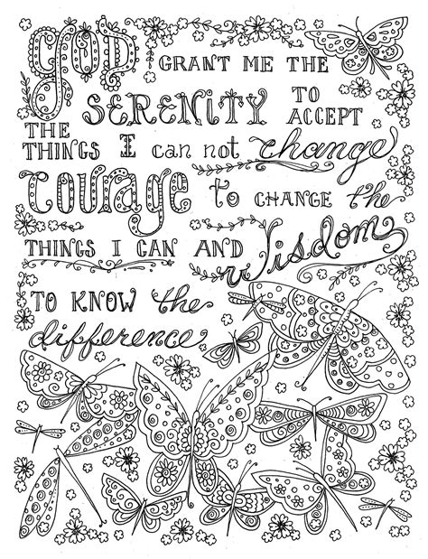 serenity prayer coloring pages learny kids