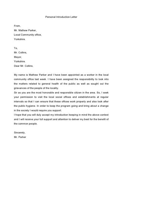 personal letter format templates