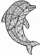 Coloring Dolphin Mandalas Bestcoloringpagesforkids sketch template