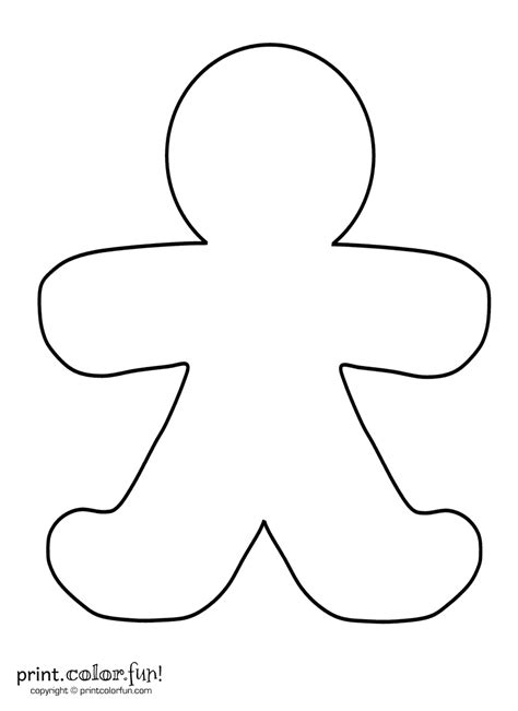 gingerbread man blank coloring coloring pages