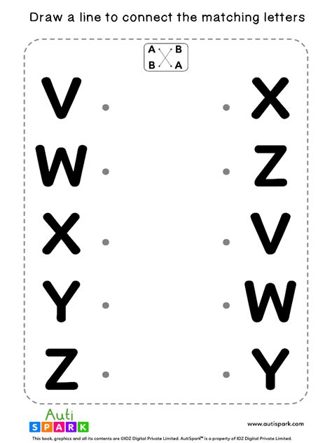 match uppercase letters   matching worksheet autispark