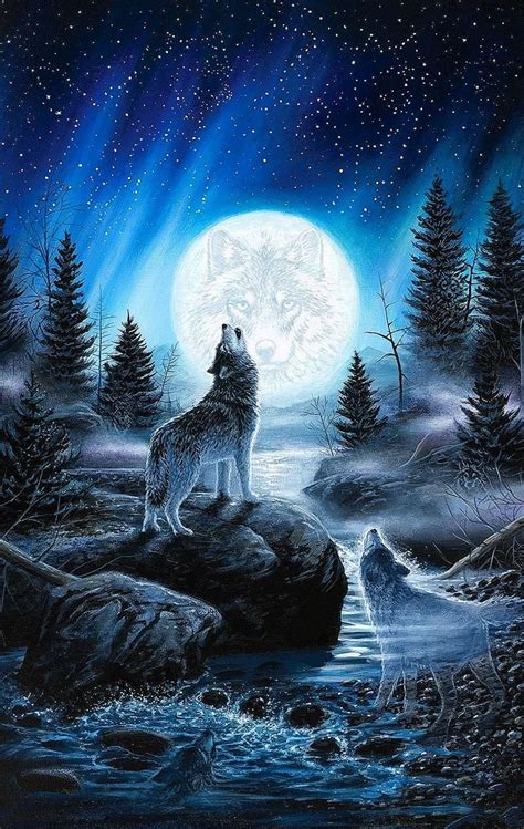 wolf howling   moon phone wallpapers wolf wallpaperspro