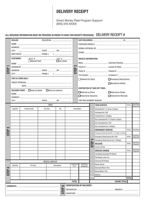 delivery receipt templates word