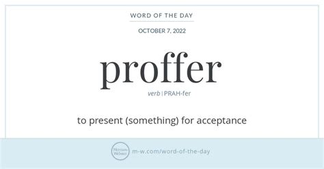 word of the day proffer