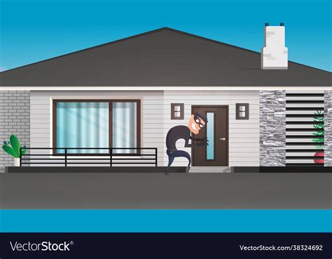 a thief sneaks into house robber royalty free vector image