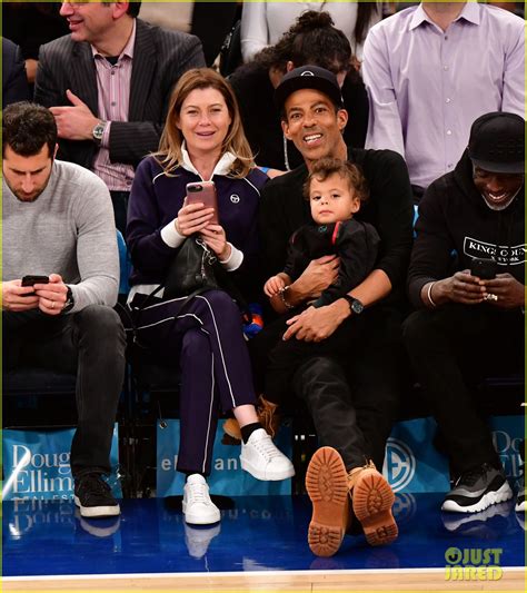 ellen pompeo and husband chris ivery take son eli to knicks game photo