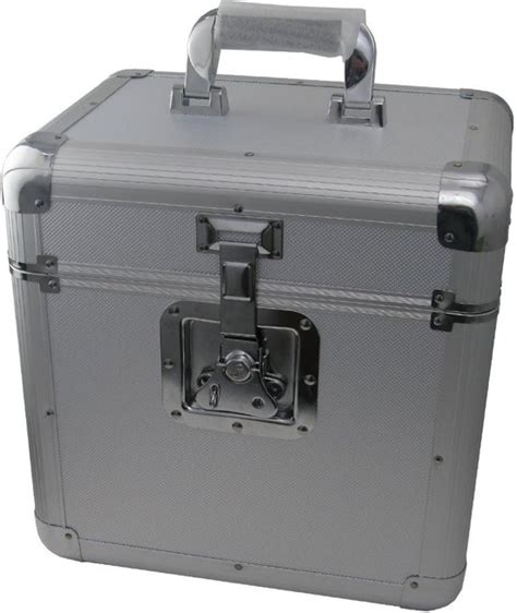 bolcom vinyl koffer lp koffer voor  platen zilveraluminium