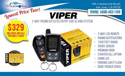 viper    keyless entry alarm system  installation included   vehicles