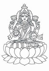 Lakshmi Coloring Goddess Pages Maa Saraswati Drawing Laxmi Clipart Diwali Hindu Printables Devi Tattoo Line God Painting Lord Printable Colouring sketch template