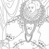 Coloring Elizabeth Queen Pages History sketch template