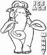 Ice Age Coloring Pages Cartoon Printable Manny Coloringonly sketch template