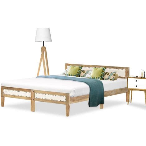 cadre de lit bois de manguier massif  cm