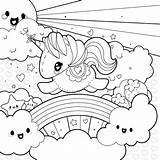 Coloring Pages Unicorn Rainbow Printable Magic Color Cute Clouds Sun Sheets Getcolorings Kids Butterfly Sheet Heart Print Halloween Getdrawings Girls sketch template