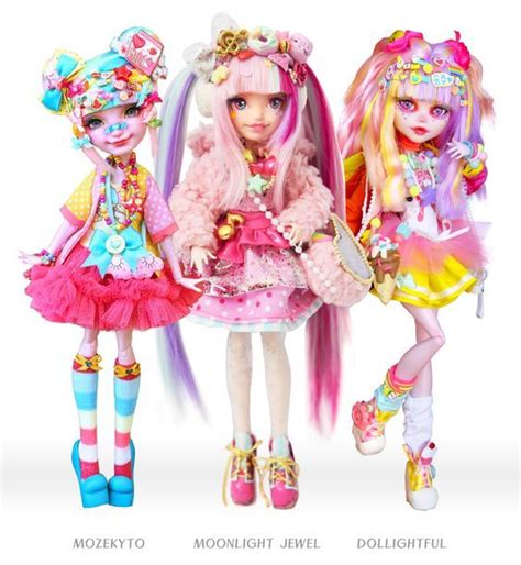 decora trio the harajuku japanese fashion dolls by mozekyto moonlight