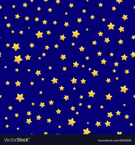 gold stars  blue background seamless pattern vector image