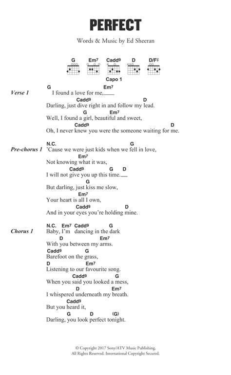 perfect by ed sheeran guitar chords lyrics guitar instructor