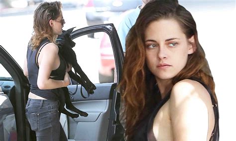 kristen stewart flashes her lingerie as she heads into a restaurant