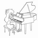 Pianist sketch template