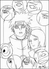 Coloring Akatsuki Naruto Pages Template sketch template