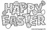 Easter Coloring Happy Color Pages Text Printable Great Print sketch template