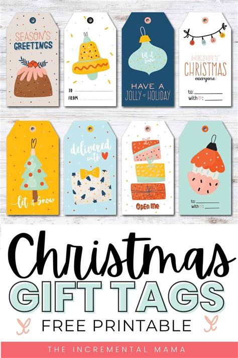 cute  printable christmas gift tags  incremental mama