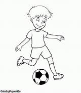 Kicking Football Playing Coloringpages Site sketch template