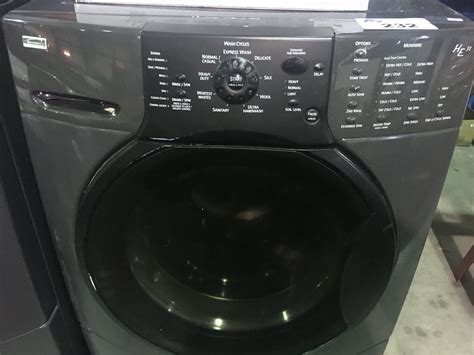 kenmore elite  charcoal grey front load washer dryer set  laundry pedestals