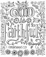 Coloring God Faithful Bible Verse Pages Colouring Color Printable Adult Quotes Kids Canvas Choose Board Corinthians sketch template