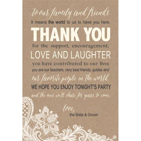 50 Wedding Kraft Thank You Place Cards Rehearsal Dinner Thank You