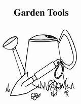 Tools Gardening Coloring Pages Kids Activity Getdrawings sketch template