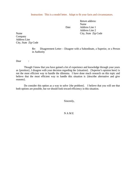 Sample Disagreement Letter Template Formal Word Templates Hot Sex Picture