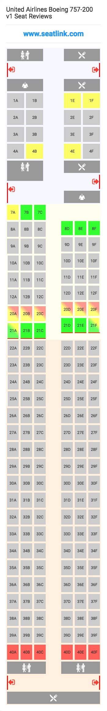 united airlines boeing    seating chart updated june
