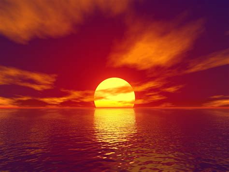 big sun sunset water body  hd nature  wallpapers images