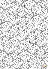 Coloring Pattern Pages Cupcakes Printable Cake Cup sketch template