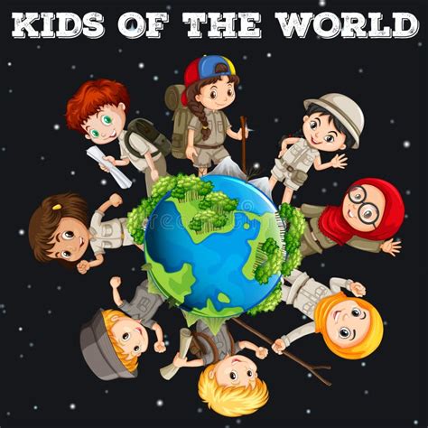 kids   world stock vector illustration  clipart