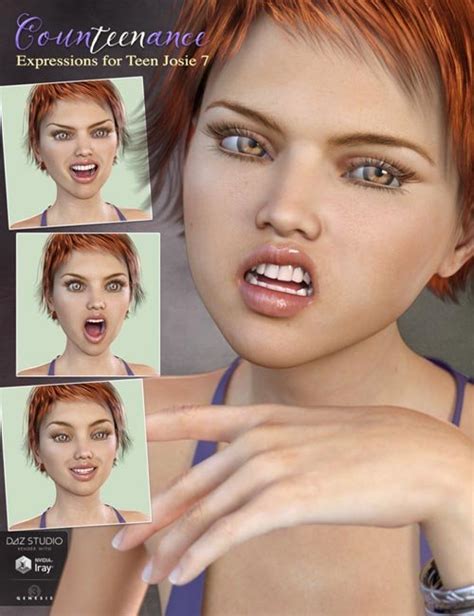 counteenance expressions for teen josie 7 and genesis 3 female s daz3d and poses stuffs