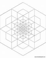 Geometric Color Hexagonal Mandala Mandalas Print Version Small sketch template