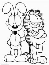 Garfield Coloring Pages Printable Odie Cartoon Choose Board Halloween sketch template