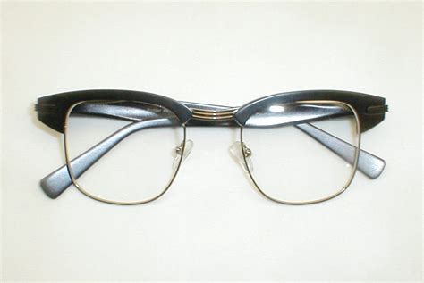 mens vintage black eyeglasses richter combo 1950s 60s