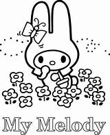 Melody Coloring Pages Hello Kitty Colouring Friends Color Cartoons Cute Bunny Sanrio Printable Kawaii Freecoloring Info Kids Character Printables Book sketch template