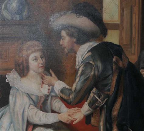 Large Dutch Oil Painting Romantic Couple Portrait Gilt Frame